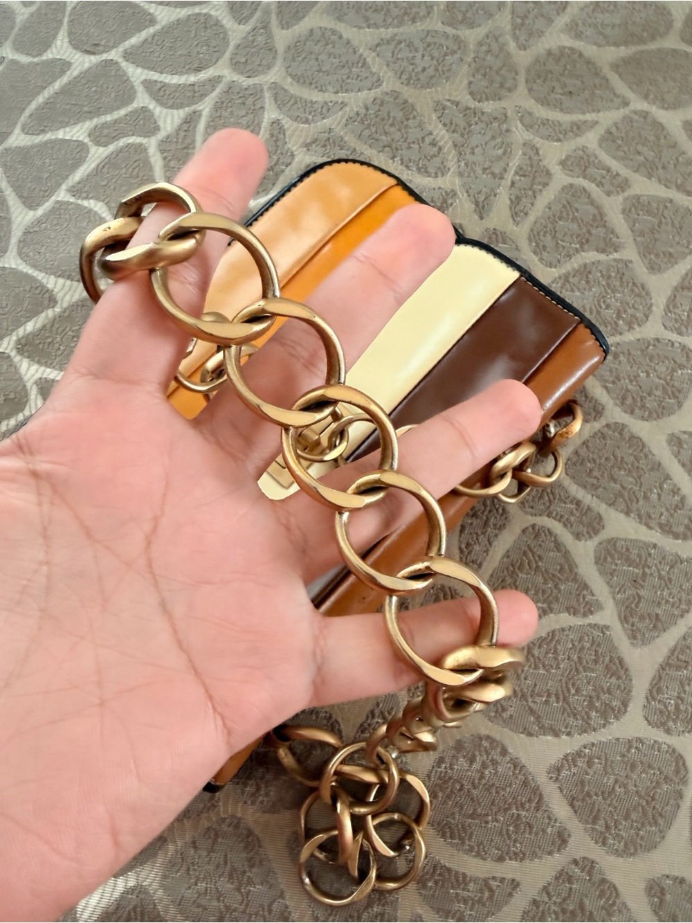 vintage colorblock Chanel 2.55 Mademoiselle Patent Shoulder Bag - Picture 3 of 12